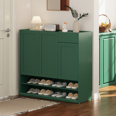 Green Solid wood Shoe Storage