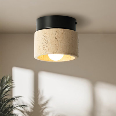 Solara 1 - Light Dimmable Nordic Natural Stone Flush Mount Ceiling Light