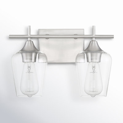 Luminaire de salle de bain à intensité variable Breena en nickel satiné