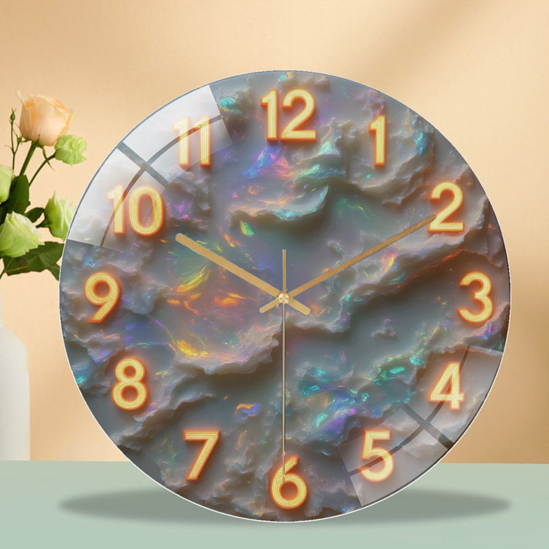 Horloge murale en verre 12 po