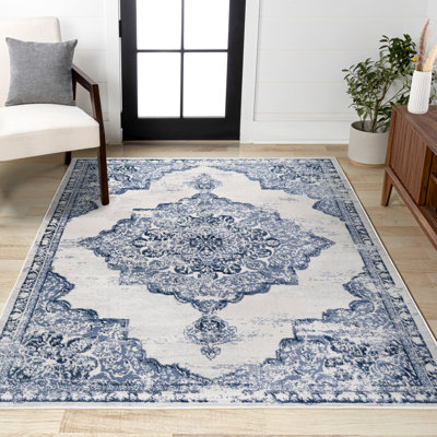 Tapis bleu clair / ivoire Alhambra