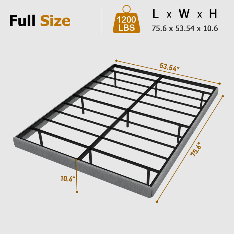 Floating Bed Frame with LED Lights, Modern Bed Frame with Storage Space, Platform Bed Frame, Easy to Assemble, Full
