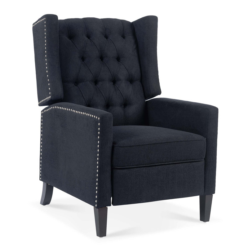 27.16" Wide Manual Wing Chair Recliner, Black
