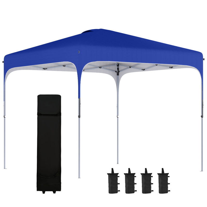 120'' W x 120'' D Steel Pop-Up Canopy, Blue, 8' x 8'