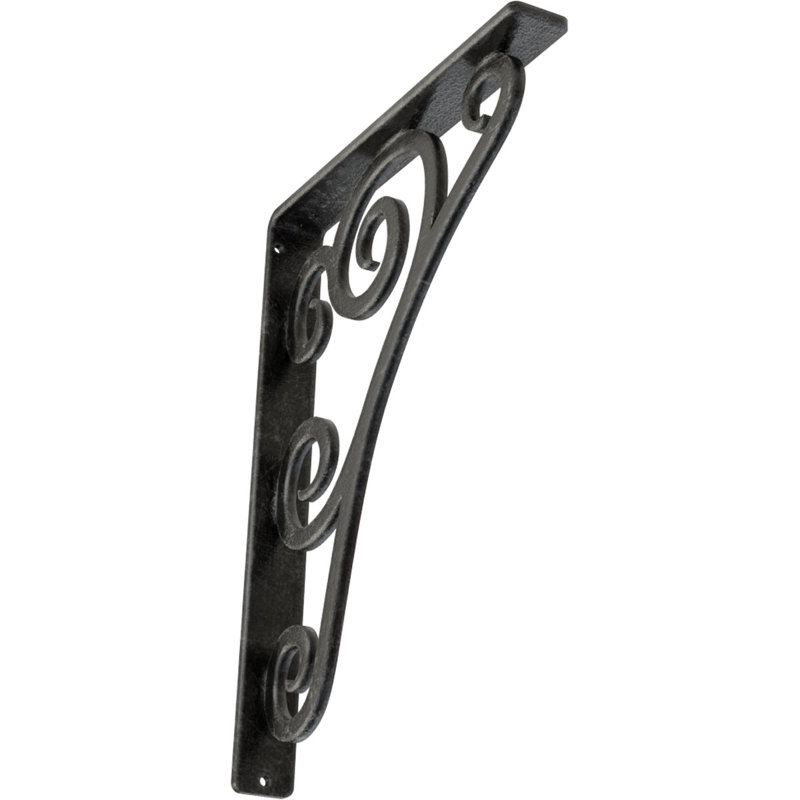 Support en fer forgé Tristan, Argent antique, H 12 po x l 1,5 po x P 10 po