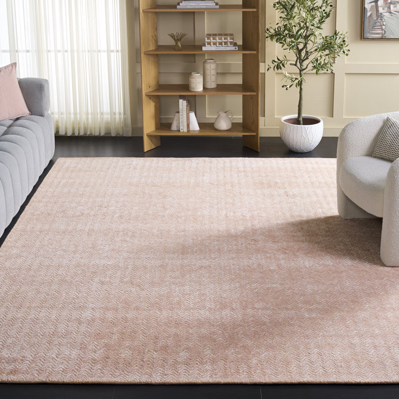 Tapis touffeté à la main brun / ivoire Brunilde, Rectangle 8 po x 10 po