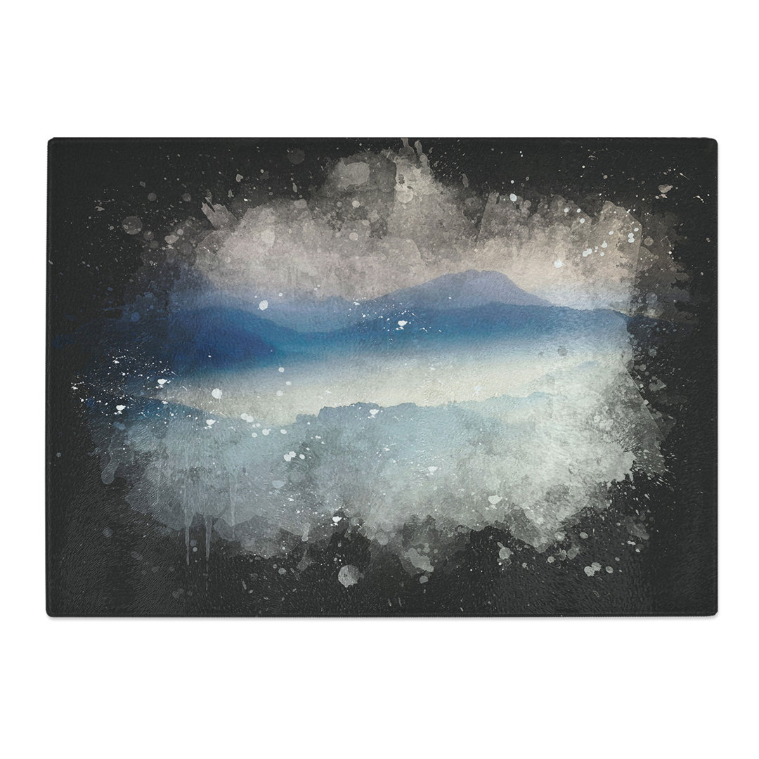 Tempered Glass Misty Mountains Chopping Board