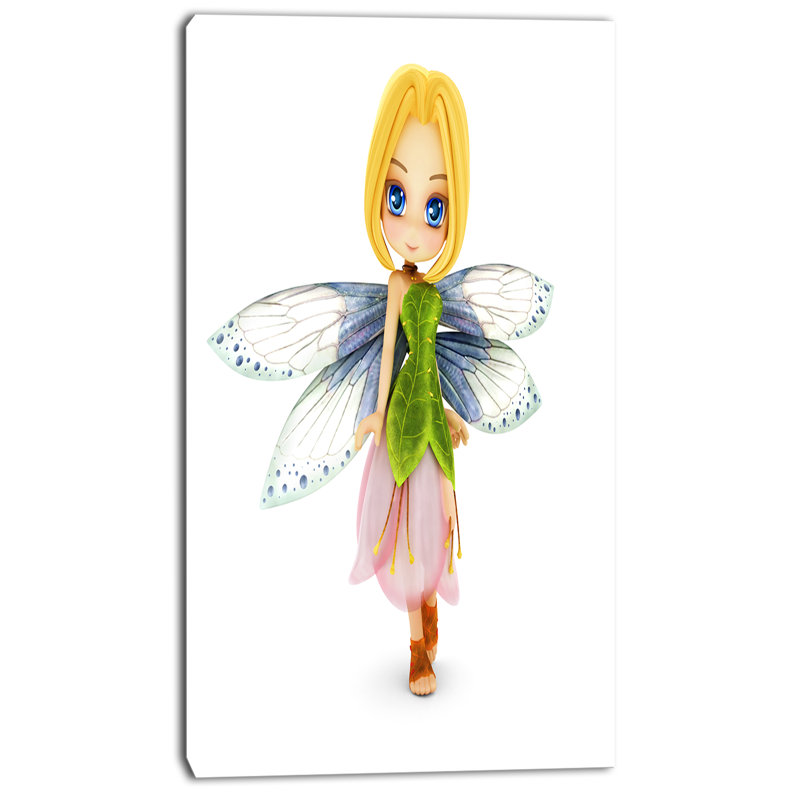 Fairy Woman with Blue Wings Canvas Art Print