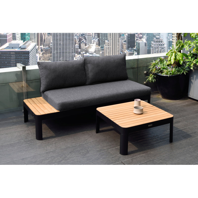 Table basse Brix, Chêne, L 28,2 po x L 28,2 po x H 12,8 po, Noir 2