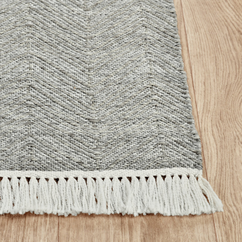 Fredrikk Chevron Area Rug in Stone Gray, Rectangle 9' x 12'