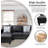 2-piece Faux Leather L-shape Lint Sectional Sofa-2012381226-2012381227