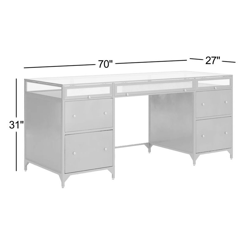 Shadow Box Glass Executive Desk