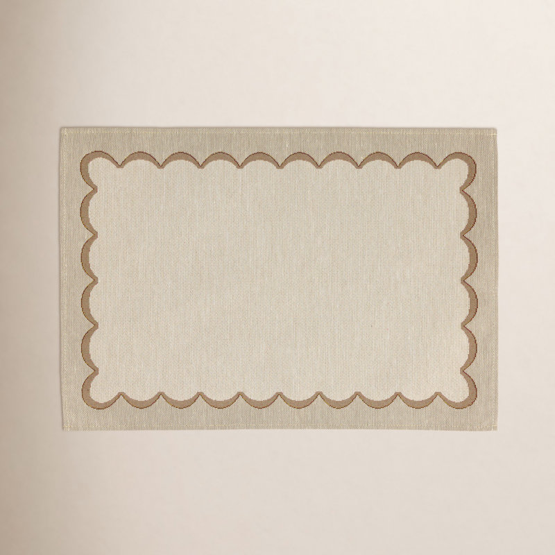 Napperons festonnés Tavola - ensemble de 4, Beige / Naturel