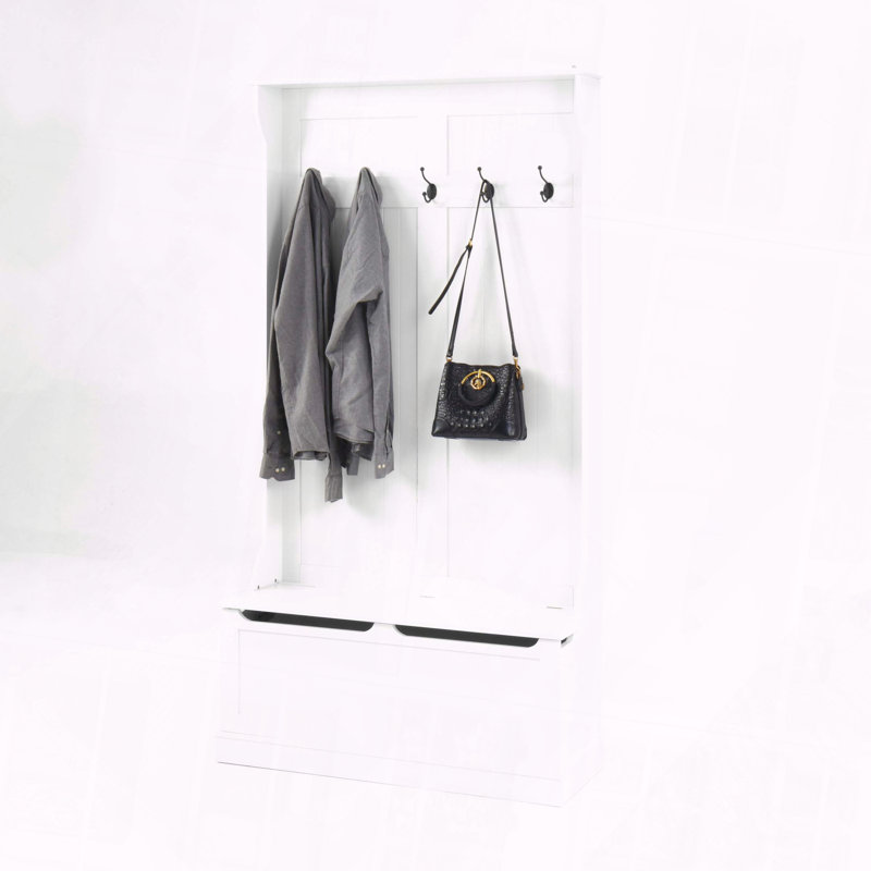 Entryway Bench Coat Rack Shoe Storage Hooks Hall Tree Organizer