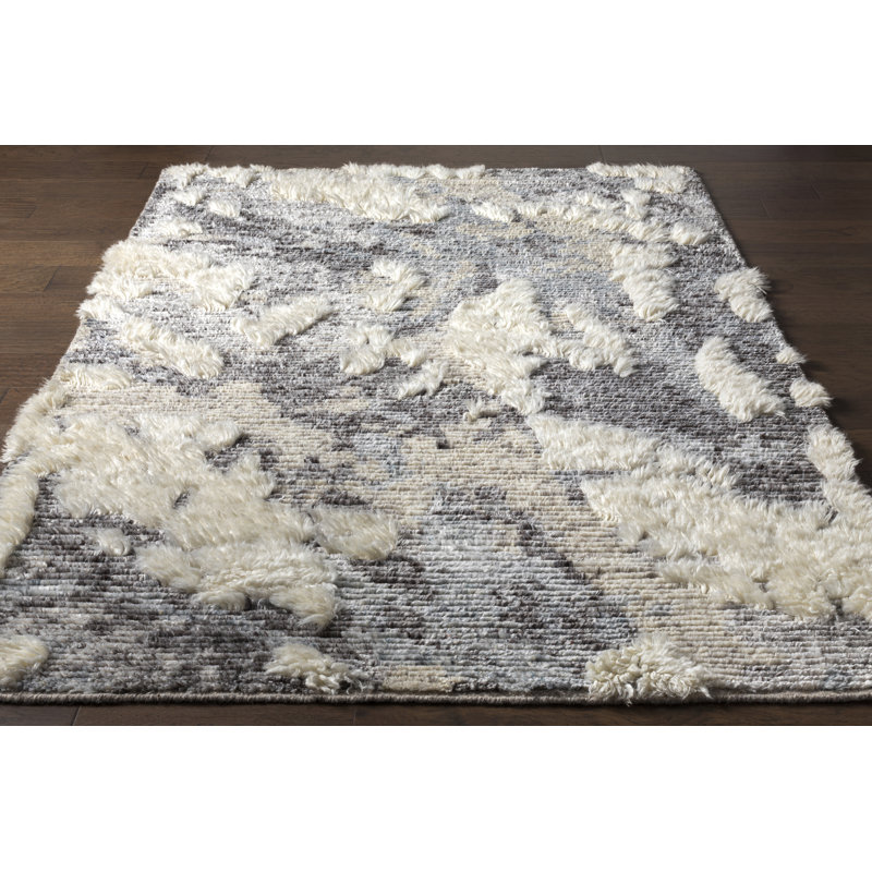 Tapis crème abstrait noué à la main Arcus, Rectangle 8 pi 10 po x 12 pi