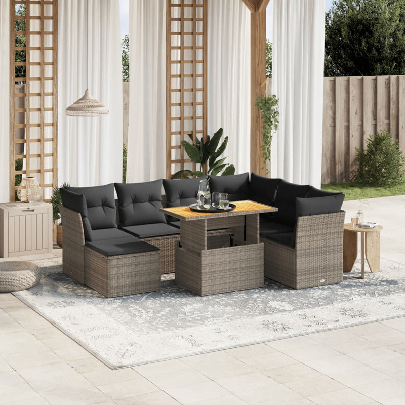 Vidaxl Garden Sofa Set Grey