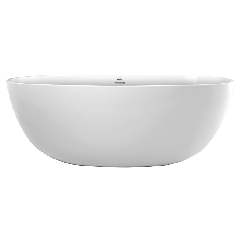 Alamo 58'' x 31'' Air Solid Surface Bathtub, Glossy White, Matte Black