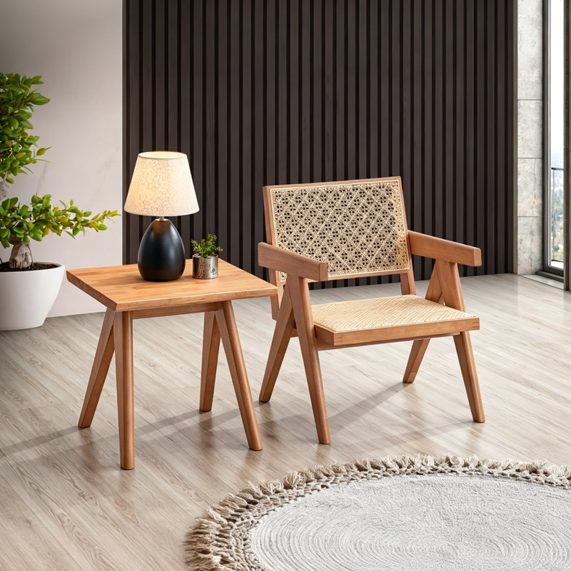 Fauteuil en rotin brun