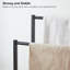 Porte-serviettes autoportant pour salle de bain, porte-couvertures à 2 niveaux, L 16,5 po x l 9,4 po x H 31,5 po, porte-couvertures, séchoir et présentoir avec tablette, brun rustique et noir