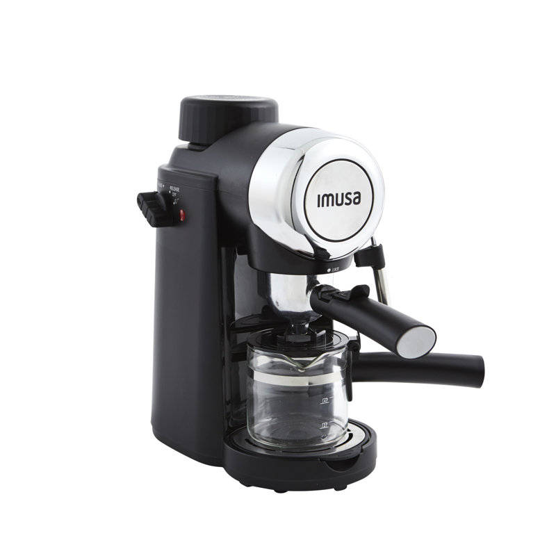 IMUSA 4 Cup Espresso/Cappuccino Maker, 13.78" H x 9.06" W x 11.81" D, Black