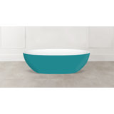 Barcelona 66.875" x 31.75" Freestanding Soaking Bathtub in Volcanic Limestone with Overflow Hole