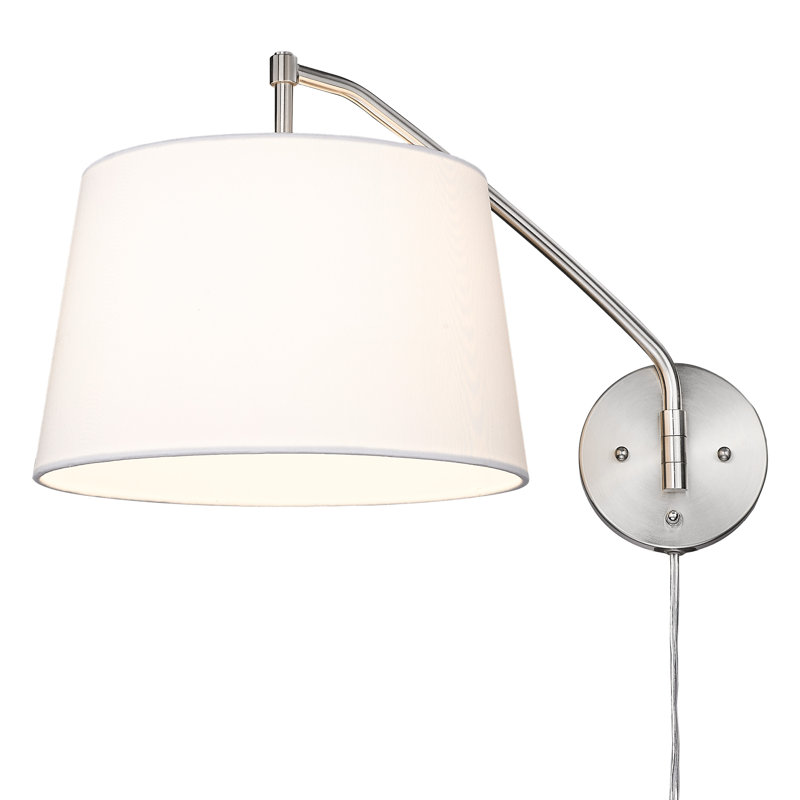 Ryleigh 1-Light Swing Arm with Modern, Pewter, White