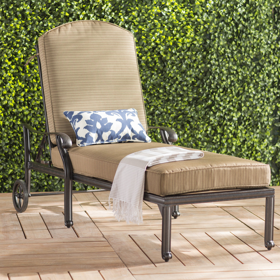 Nola Outdoor Metal Chaise Lounge , Cushion Included Darby Home Co