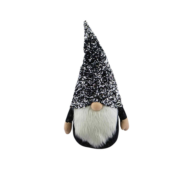 Gnome scintillant noir et blanc 24 po
