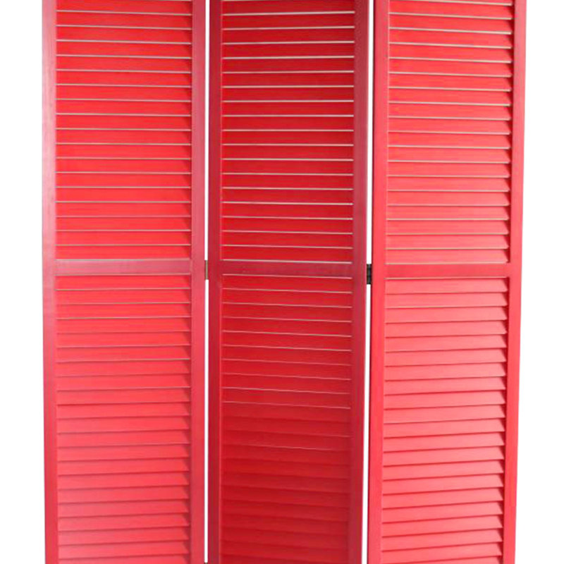 Camellia 47'' W x 67'' H 3 - Panel Folding Room Divider, Red