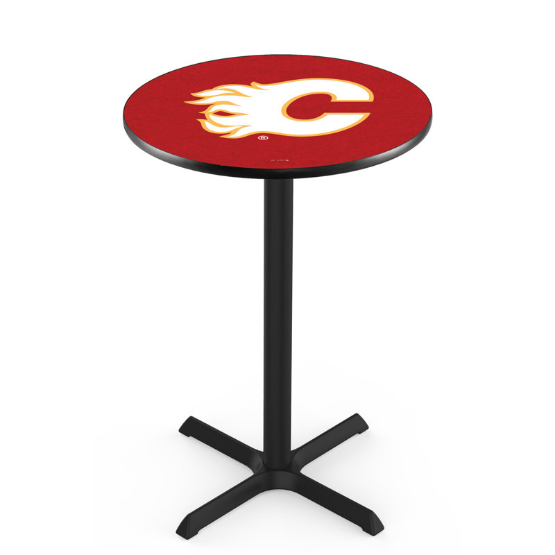 NHL Pub Table, Calgary Flames, 36" H x 30" L x 30" W