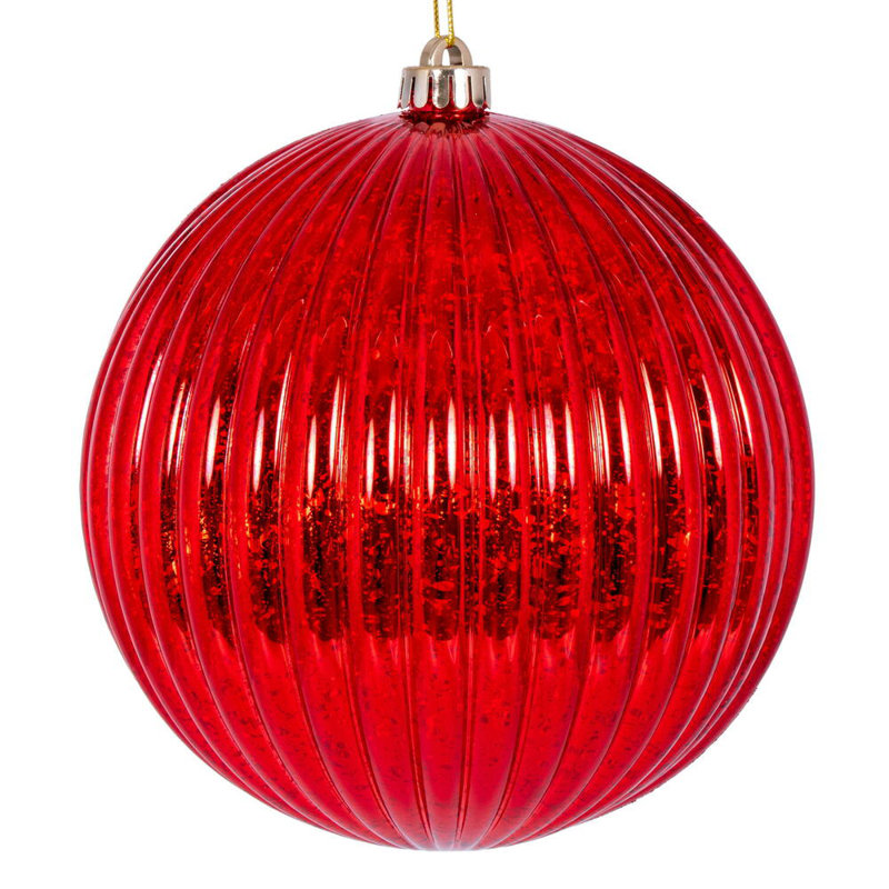 6'' Solid Ball Ornament, Red