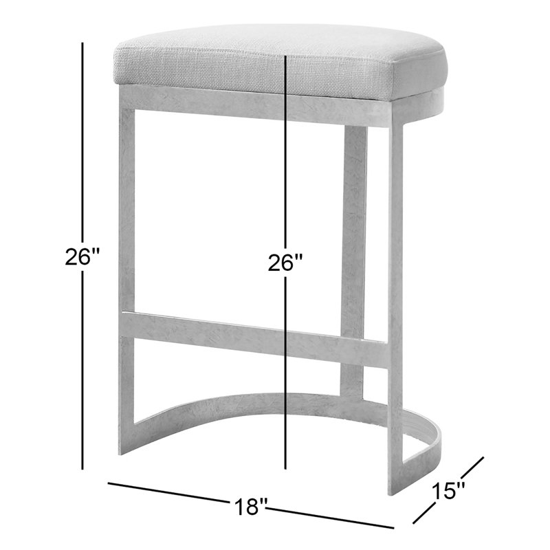 Ivanna Upholstered Stool with Metal Frame, Gold