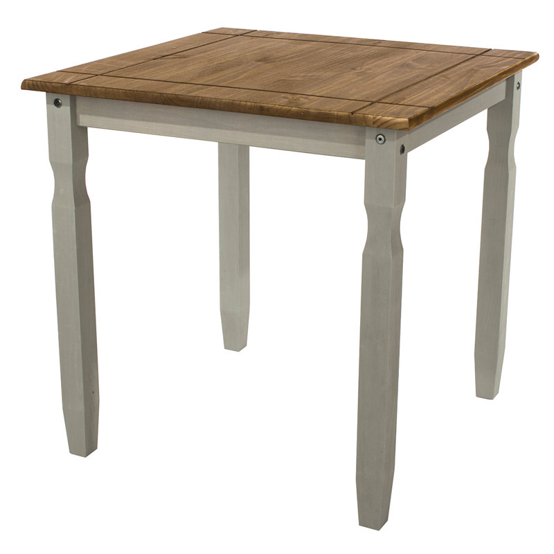Cammack Pine Solid Wood Dining Table, Antique Brown, Gray
