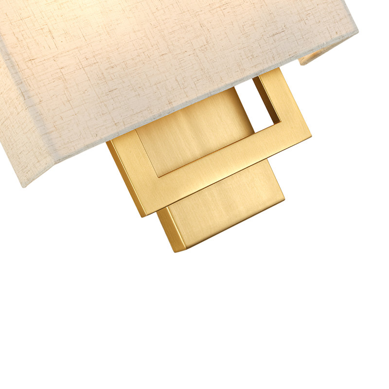 Abat-jour mural rectangulaire en tissu 2 lumières
