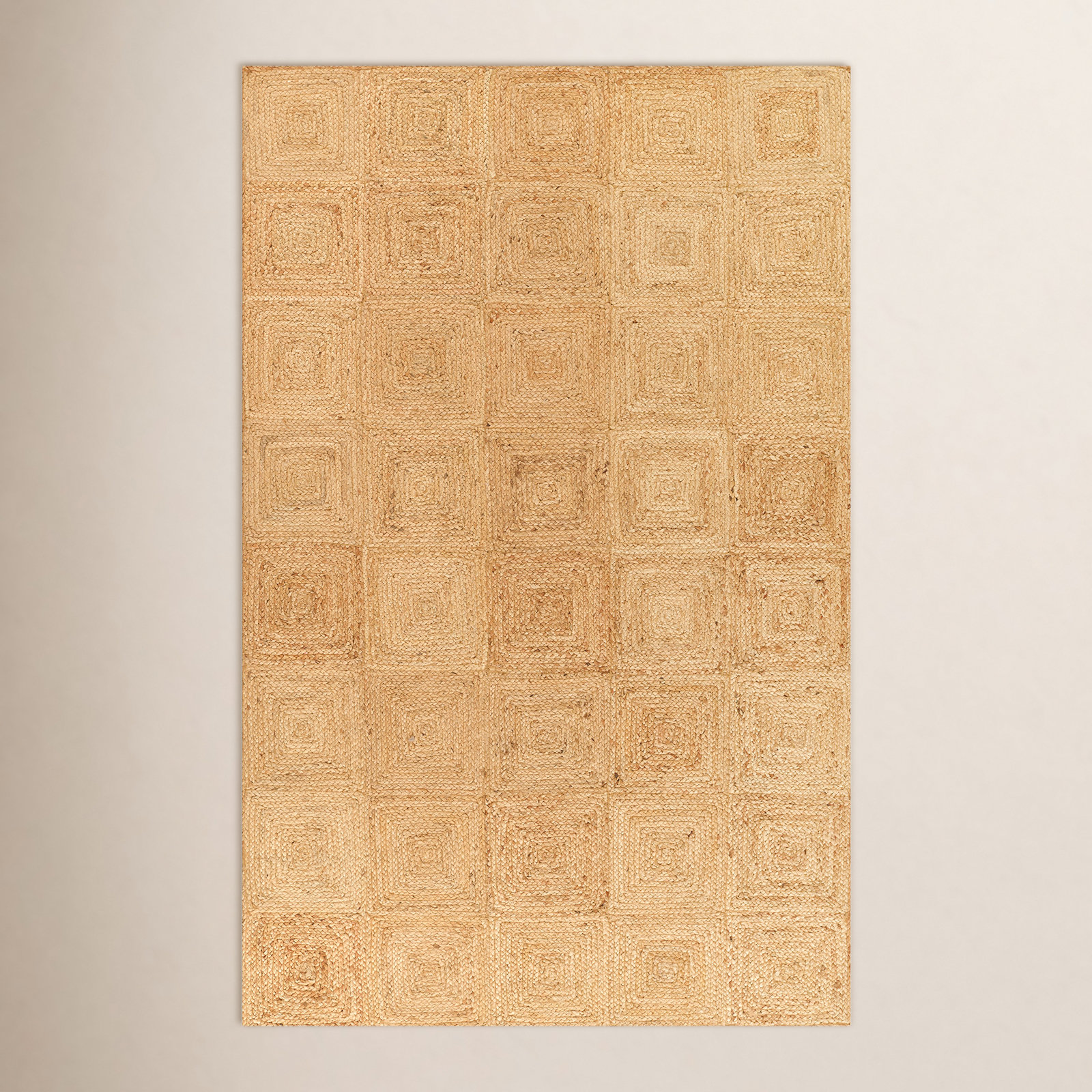 Mykonos Hand Woven Jute Geometric Natural Area Rug, Rectangle 2' x 3'