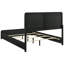 Lit très grand tapissier noir de style Mid-Century moderne, housse, tête de lit gris anthracite et pieds de support stables, style moderne, tissu anti-rayures, base