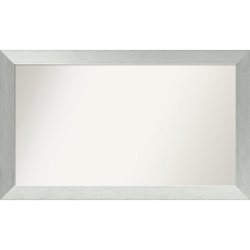 Miroir de salle de bain mural en argent brossé sans cadre, Rectangle, 24 po x 40 po