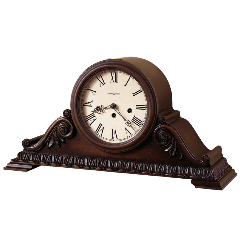 Roman Numeral Solid Wood Manufactured Wood Mechanical Tabletop Clock