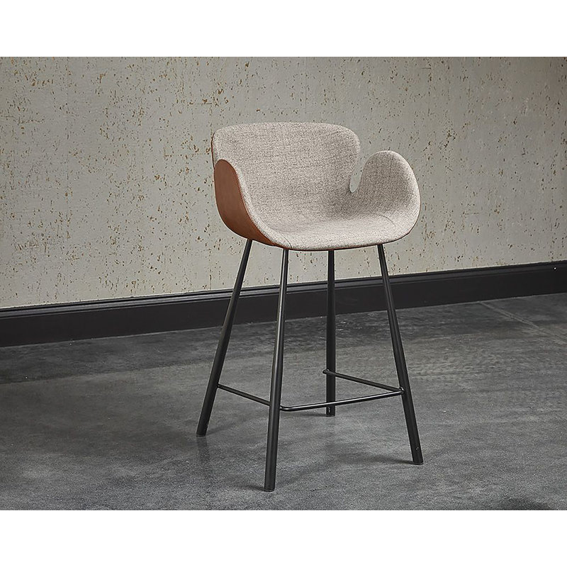 Waldo Barstool - Nightfall Black / November Grey in , Brown/Gray, Bar Stool (30" Seat Height)