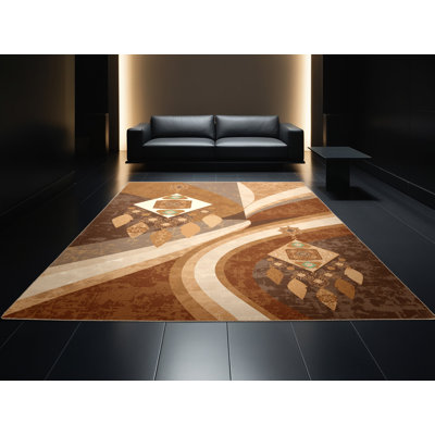 Tapis brun / beige beige lavable à la machine Brooksville