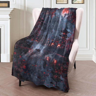 Couverture en flanelle Moon Temple