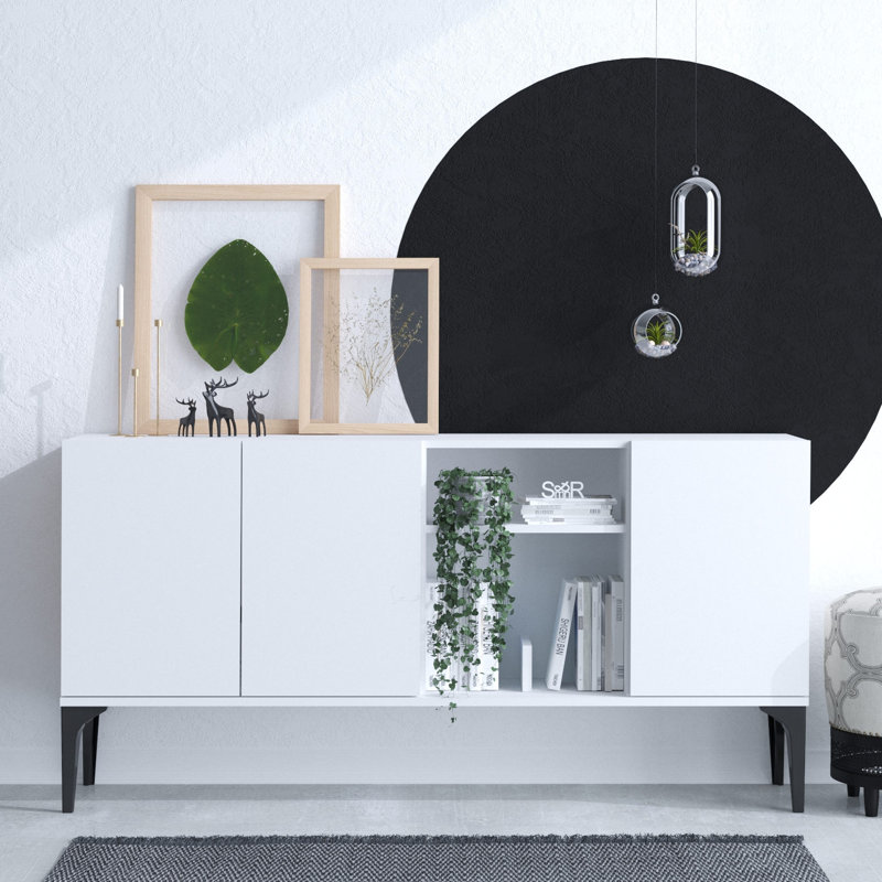 Afiq Console Table, White, 80 H x 120 W x 40 D cm