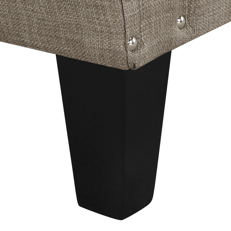 Hilga Erica Accent Armchair With Chrome Nailhead Trim, Light Gray Polyester Blend