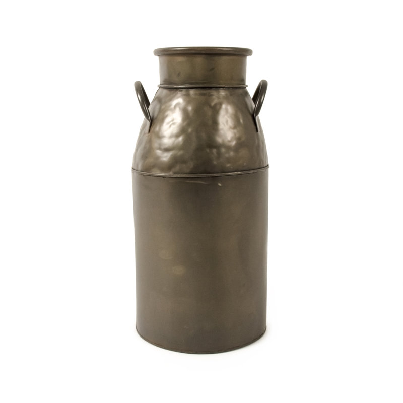 Metal Jar, 15" H x 7.5" W x 7.5" D