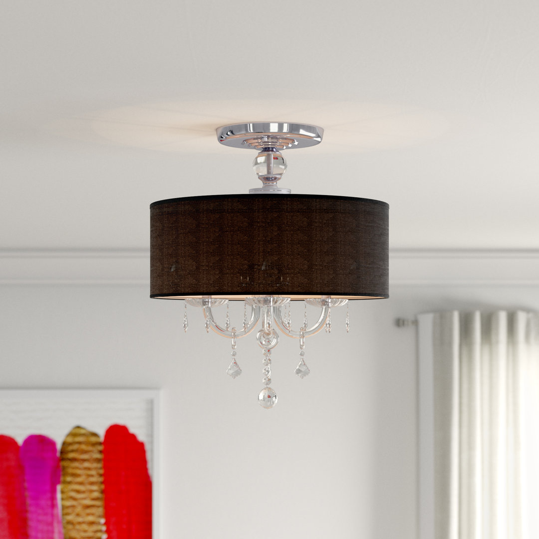 Averill 4 - Light 16.5" Chandelier Style Drum Semi Flush Mount House of Hampton® Shade 