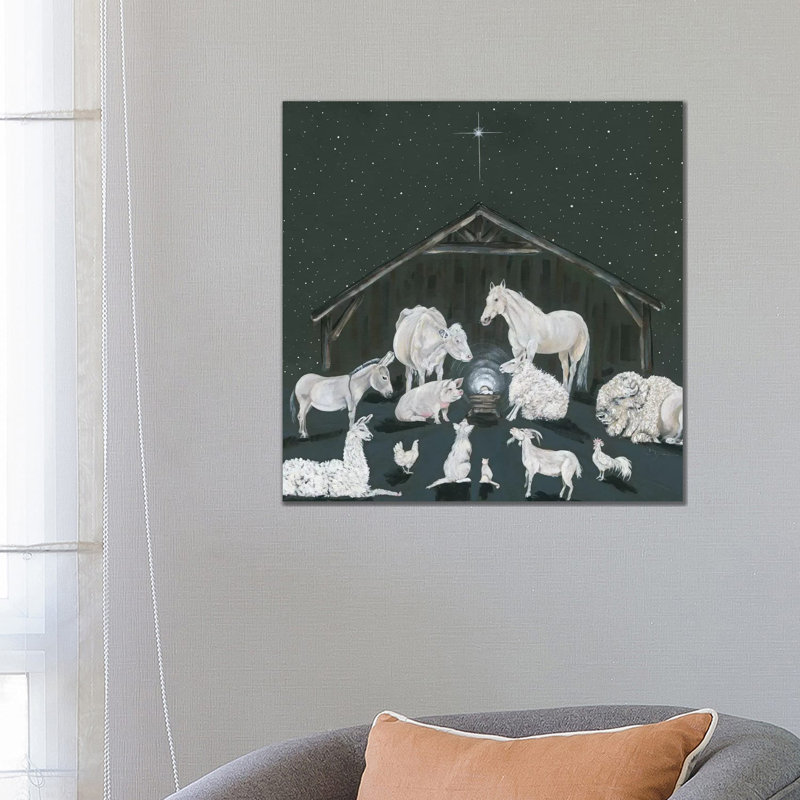 Animal Nativity Scene - Wrapped Canvas Print, 66.04 cm H x 66.04 cm W x 1.91 cm D