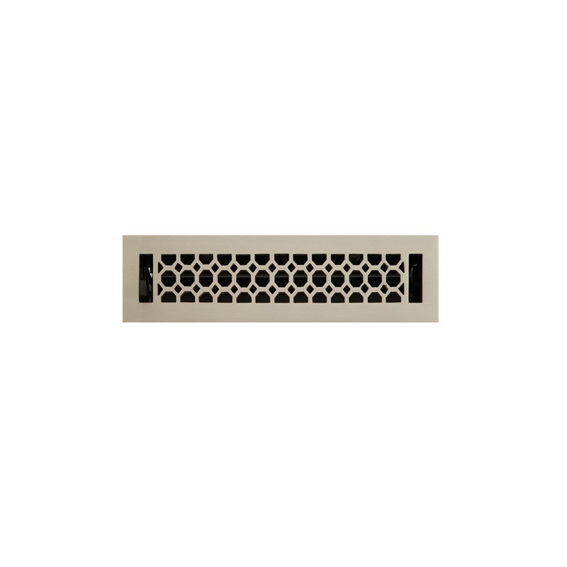Honeycomb Floor Register, 13.25" L x 3.25" W x 3" H, Chrome
