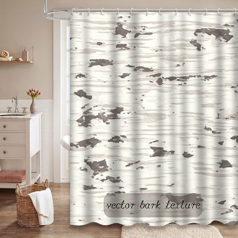 Rideau de douche avec 12 crochets Birch Tree Aspen, L 72 po x l 72 po