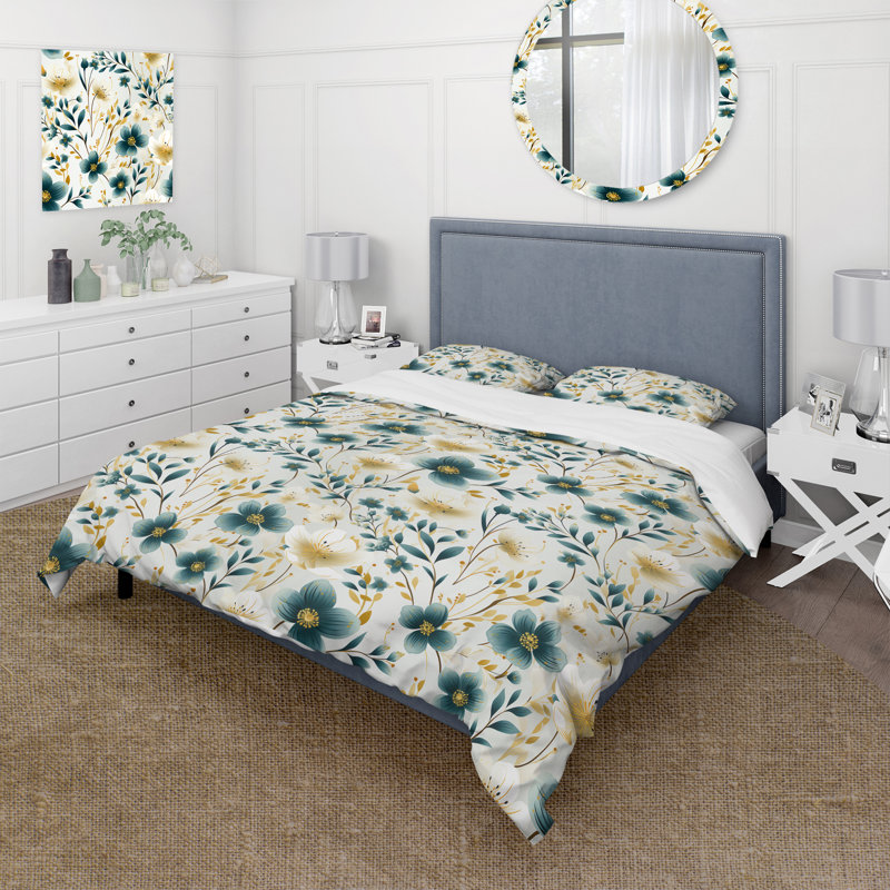 Ensemble de housse de couette Dreamy Garden Minimalist Flower - Floral, Housse de couette simple + 1 taie décorative stan