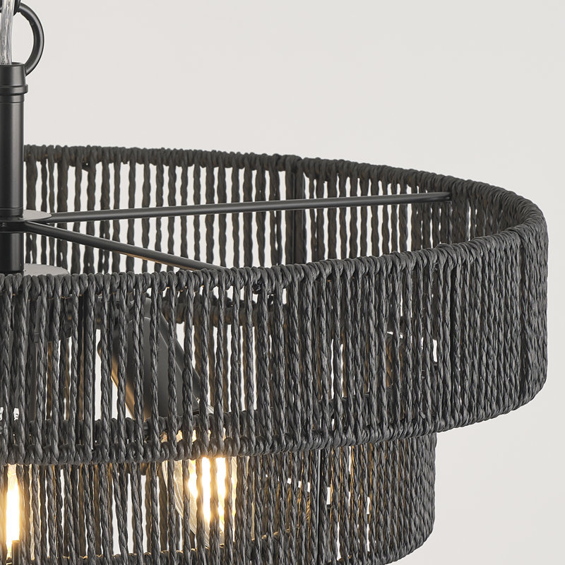 Lustre à 6 lumières Akim59, Noir mat, Noir